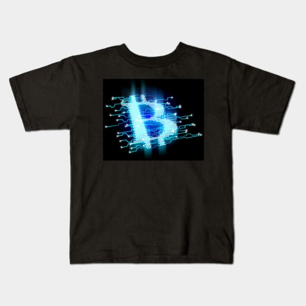 Bitcoin Concept Kids T-Shirt by Mechanik